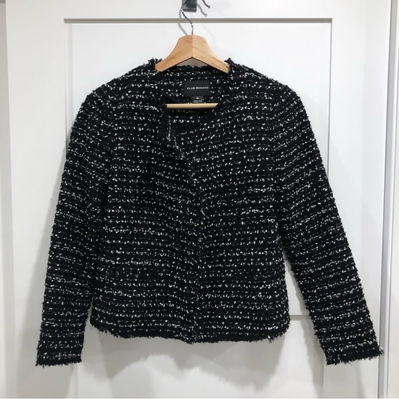 club Monaco black and white blazer jacket. Size 00. - Picture 2 of 7